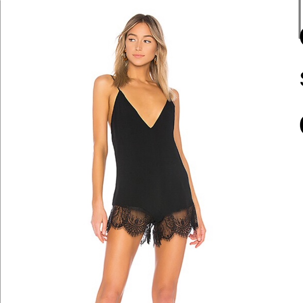 SUPERDOWN BLACK LACE ROMPER SHORTS NWOT